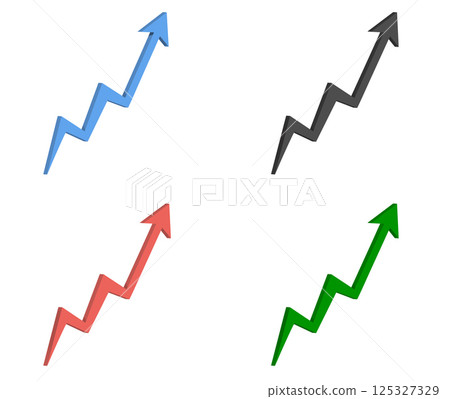 Set of 3D arrows of different colors for business growth. Set of 3D arrows of different colors for business growth. 125327329