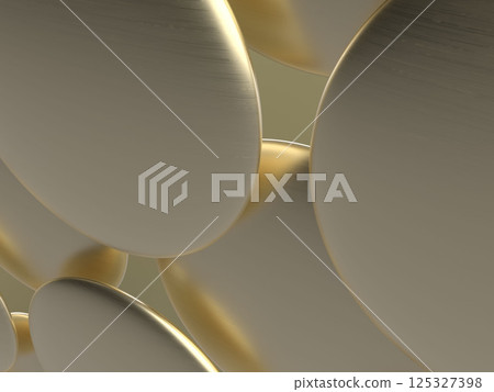 對齊金屬板的抽象 3D 插圖 125327398