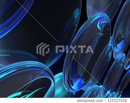 Abstract 3D illustration of aligned crystal lenses 125327430