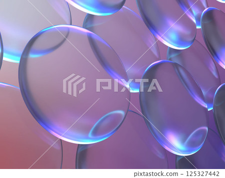 Abstract 3D illustration of aligned crystal lenses Abstract 3D illustration of aligned crystal lenses 125327442