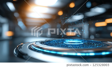 Futuristic Logistics Compliance Office with AI-Powered Automation and Digital Workflow Solutions for Streamlined Business and Enhanced Productivity. 125328003