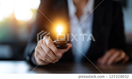 Legal Expert Reviewing Privacy Compliance Policies and Regulations in a Corporate Business Office Setting 125328032
