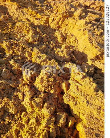 Grain bard waste shown in detail during processing at agricultural facility 125329127