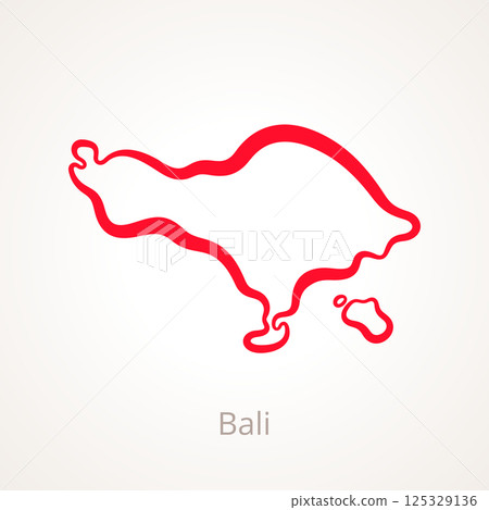 Bali - Outline Map 125329136