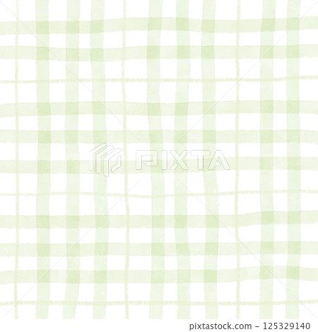 Sage Green Plaid Tartan Gingham Check Hand Drawn Background Pattern Overlay 125329140