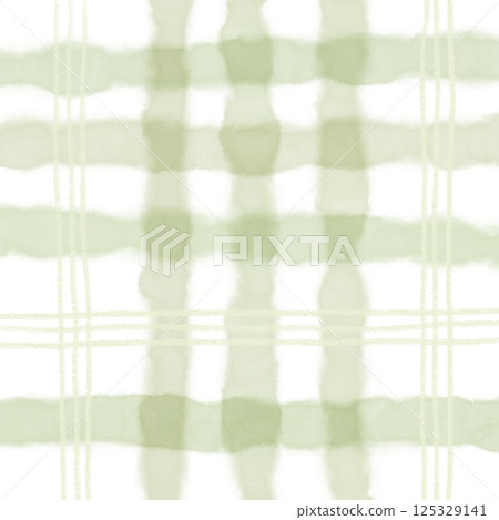 Sage Green Plaid Tartan Gingham Check Hand Drawn Background Pattern Overlay 125329141