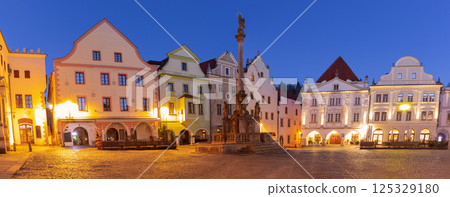 Main square at dawn in Cesky Krumlov Czech Republic 125329180