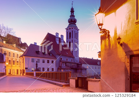 St Jost Church at dawn in Cesky Krumlov Czech Republic 125329184