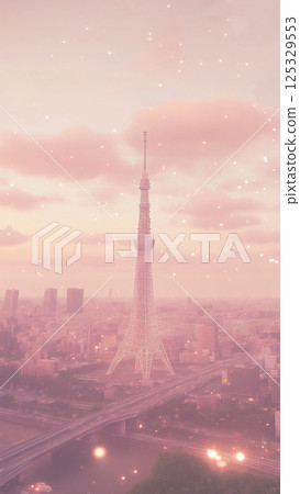 Skytree and beautiful sky at dusk Skytree and beautiful sky at dusk 125329553