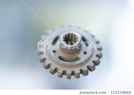 Metal object printed on 3D printer from metal powder. Model created on 3D printer from metal powder. Metal Jet technology. New modern 3D printing technologies. Additive progressive technology. Concept 125329668