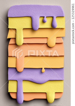 融化的冰棒色彩豐富的抽象插畫 融化的冰棒色彩豐富的抽象插畫 125329961