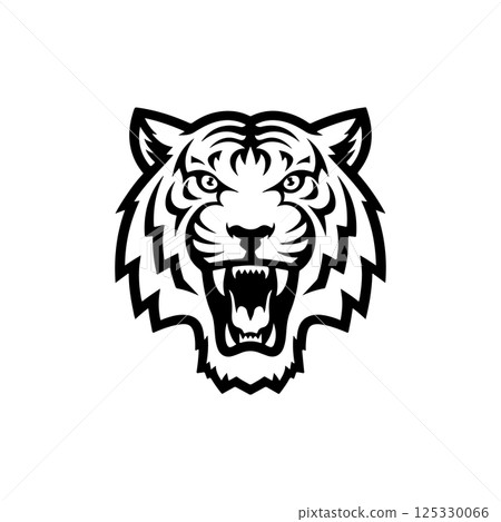 tiger head illustration isolated on white background. Images for logo, label, emblem. Vector illustration. tiger head illustration isolated on white background. Images for logo, label, emblem. Vector illustration. 125330066