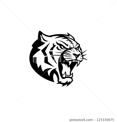 tiger head illustration isolated on white background. Images for logo, label, emblem. Vector illustration. tiger head illustration isolated on white background. Images for logo, label, emblem. Vector illustration. 125330075