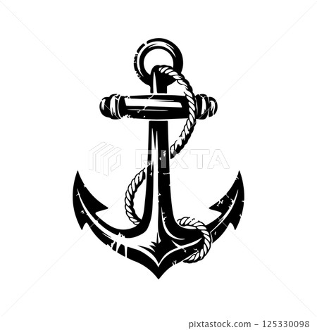 Illustration of the anchor in engraving style. Design element for poster, card, banner, sign, logo. Vector illustration Illustration of the anchor in engraving style. Design element for poster, card, banner, sign, logo. Vector illustration 125330098
