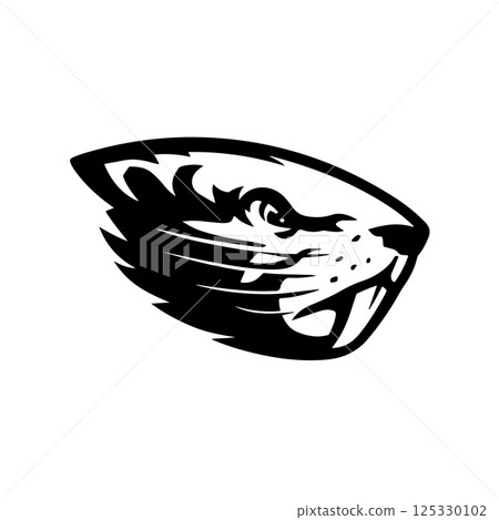Beaver head. Sport team or club mascot. Design element for logo, label, emblem, sign. Vector illustration. Beaver head. Sport team or club mascot. Design element for logo, label, emblem, sign. Vector illustration. 125330102