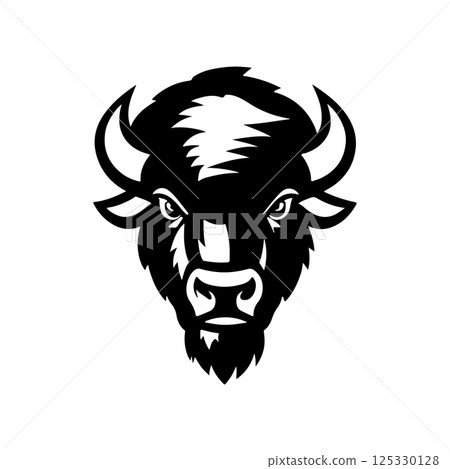 Illustration of wild bison. Design element for logo, label, sign. Vector illustration Illustration of wild bison. Design element for logo, label, sign. Vector illustration 125330128