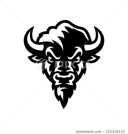 Illustration of wild bison. Design element for logo, label, sign. Vector illustration Illustration of wild bison. Design element for logo, label, sign. Vector illustration 125330131