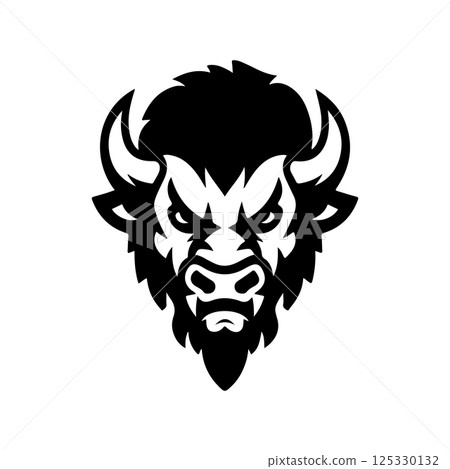 Illustration of wild bison. Design element for logo, label, sign. Vector illustration Illustration of wild bison. Design element for logo, label, sign. Vector illustration 125330132