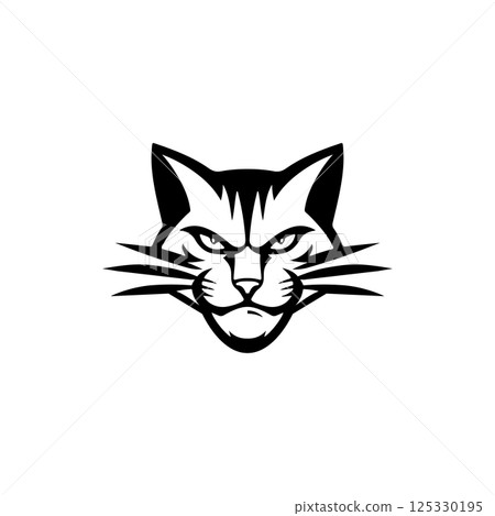 Cat head isolated on white background. Vector illustration 125330195