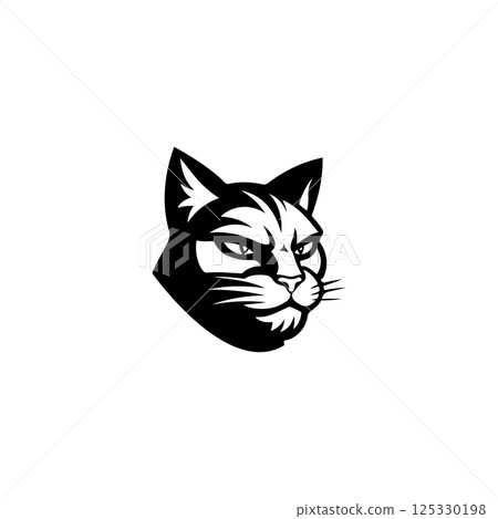 Cat head isolated on white background. Vector illustration 125330198