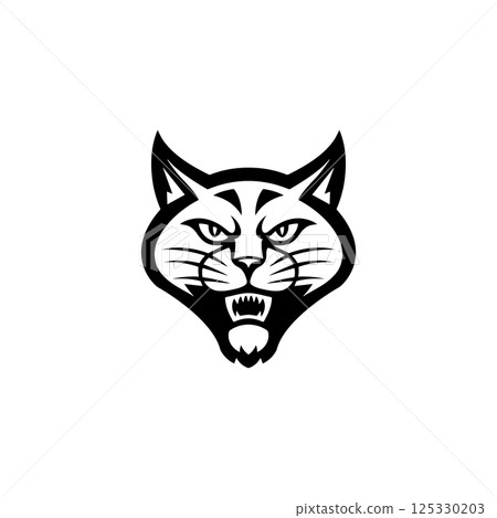 Cat head isolated on white background. Vector illustration Cat head isolated on white background. Vector illustration 125330203