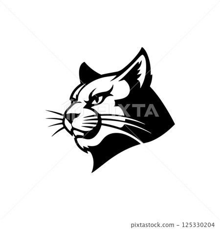 Cat head isolated on white background. Vector illustration 125330204