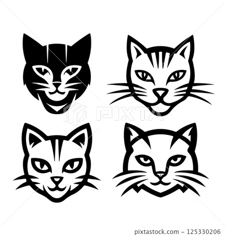 Cat head isolated on white background. Vector illustration Cat head isolated on white background. Vector illustration 125330206