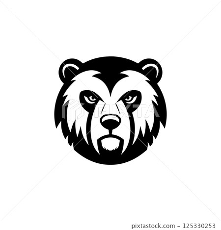 Angry bear head. Grizzly Bear Mascot Head. Design element for logo, label, sign, badge. Angry bear head. Grizzly Bear Mascot Head. Design element for logo, label, sign, badge. 125330253