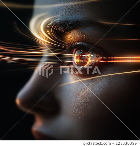 Human eye and light waves, visual information 125330359