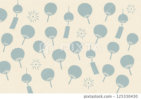 Cool summer design material Japanese style illustration 125330430