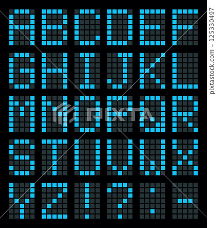 Digital numbers isolated on black background. Digital numbers isolated on black background. 125330497