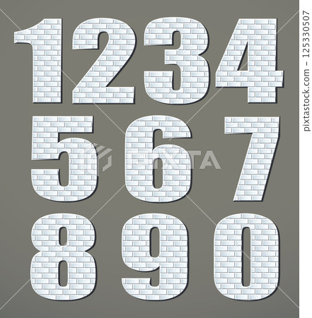 Vector font build out of red bricks. Vector font build out of red bricks. 125330507