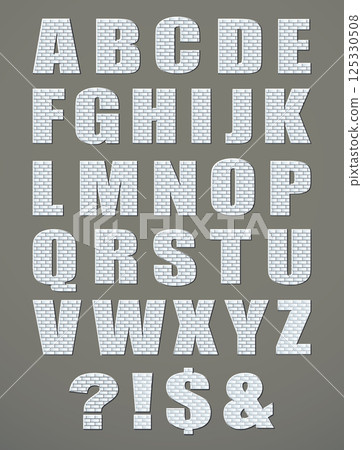 Vector font build out of red bricks. Vector font build out of red bricks. 125330508