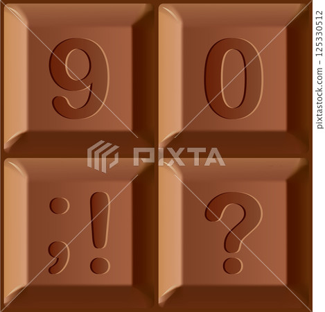 Numbers on blocks of chocolate bar 125330512