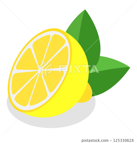 3D Isometric Flat Vector Set of Fruits. Item 9 125330628
