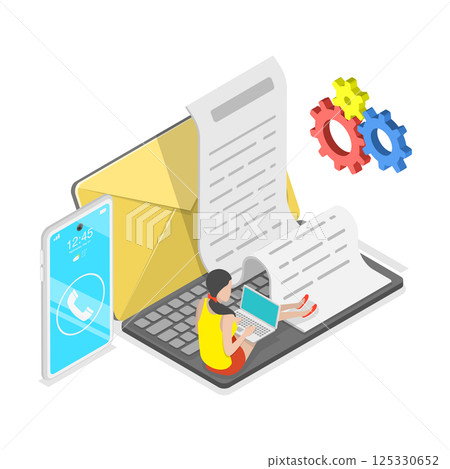3D Isometric Flat Illustration of Customer Service. Item 2 3D Isometric Flat Illustration of Customer Service. Item 2 125330652