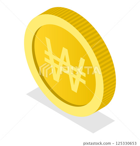 3D Isometric Flat Illustration of World Currency Coins. Item 5 3D Isometric Flat Illustration of World Currency Coins. Item 5 125330653