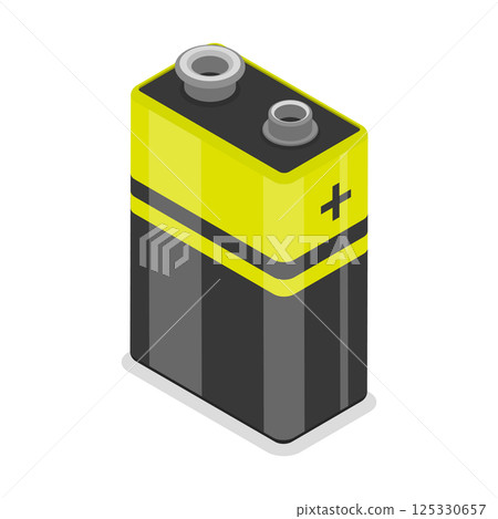 3D Isometric Flat  Illustration of Battery Set. Item 1 125330657
