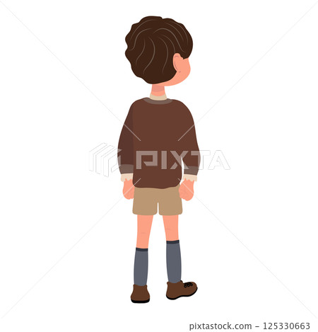 Flat Illustration of Kid Boy Wearing Sweater. Item 5 Flat Illustration of Kid Boy Wearing Sweater. Item 5 125330663