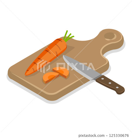 3D Isometric Flat  Set of Cooking Food Process. Item 4 125330676