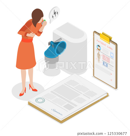 3D Isometric Flat Illustration of Asthma. Item 1 3D Isometric Flat Illustration of Asthma. Item 1 125330677