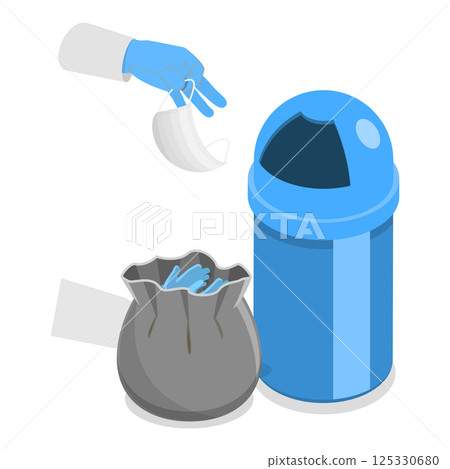 3D Isometric Flat Illustration of Home Waste Disposal. Item 8 3D Isometric Flat Illustration of Home Waste Disposal. Item 8 125330680