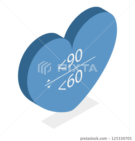 3D Isometric Flat Illustration of Blood Pressure Chart. Item 1 3D Isometric Flat Illustration of Blood Pressure Chart. Item 1 125330705