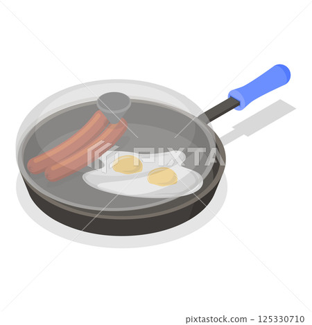 3D Isometric Flat  Set of Tableware. Item 7 125330710