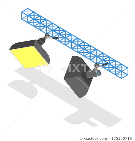 3D Isometric Flat  Set of Photo Studio Equipment Items. Item 1 125330719