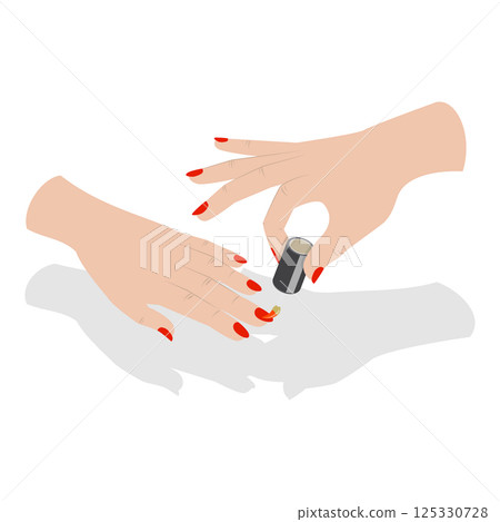3D Isometric Flat  Illustration of Manicure Procedure. Item 9 125330728