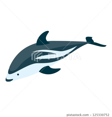 3D Isometric Flat  Set of Types Of Dolphins. Item 3 125330752