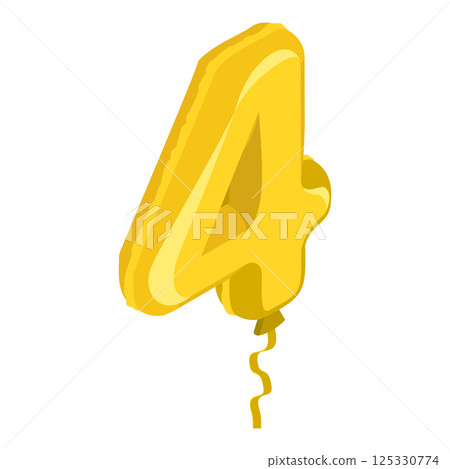 3D Isometric Flat Illustration of Birthday Ballon. Item 7 3D Isometric Flat Illustration of Birthday Ballon. Item 7 125330774