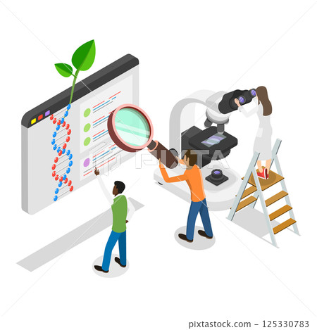 3D Isometric Flat  Illustration of Science Research. Item 2 125330783