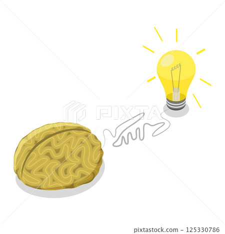 3D Isometric Flat  Set of Thinking Process. Item 1 125330786